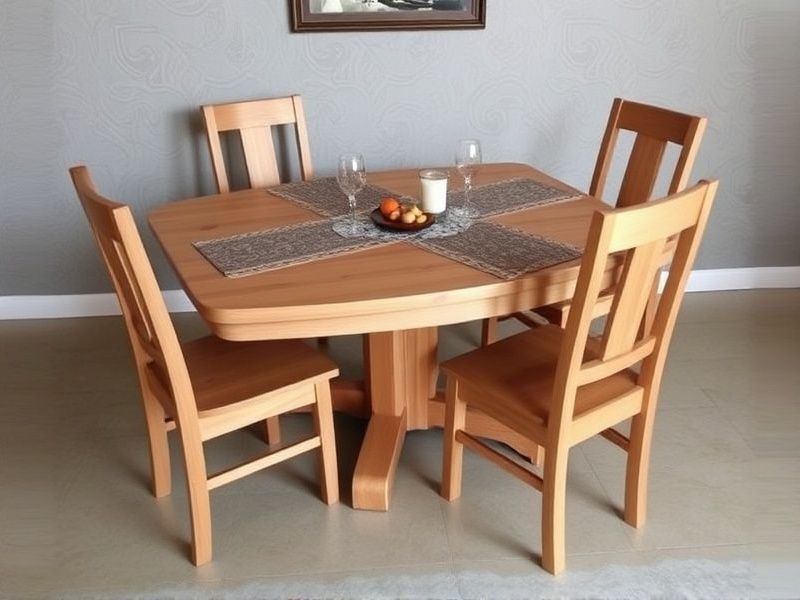 jogo de mesa com 4 cadeiras de madeira