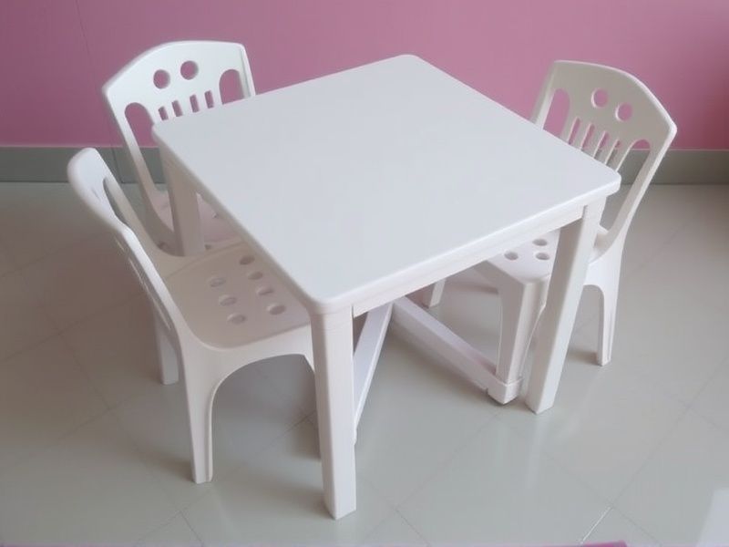 jogo de mesa com 4 cadeiras de plastico