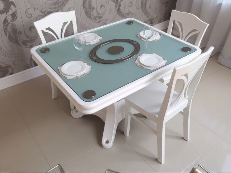 jogo de mesa com 4 cadeiras de plástico