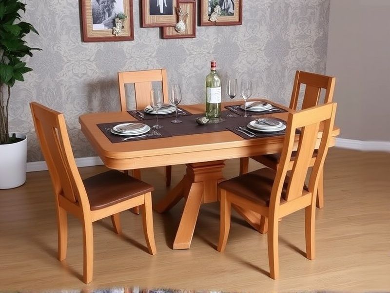 jogo de mesa com 4 cadeiras madeira