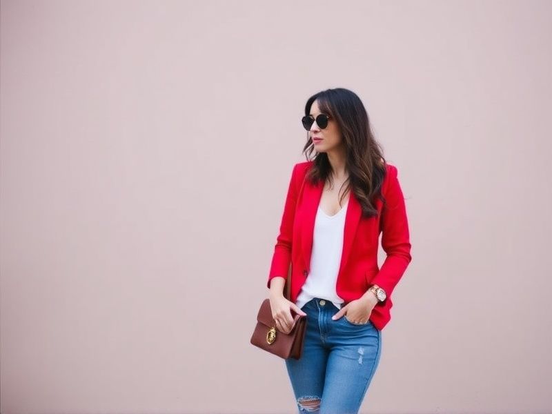 look com blazer vermelho