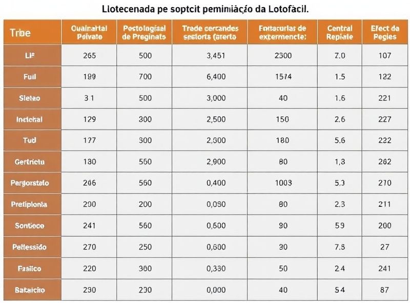 tabela de premiação da lotofácil